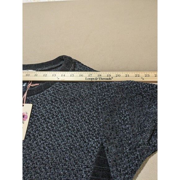 NWT Entro Women's Black Sweater Multi Fabric Chenille Size Large - Picture 9 of 9